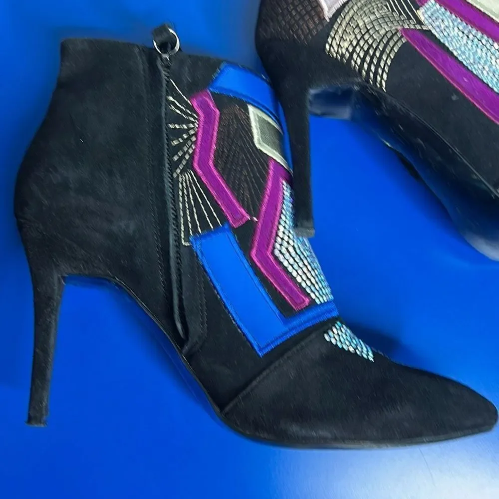 Giuseppe Zanotti Crystals Patchwork Ankle Boots